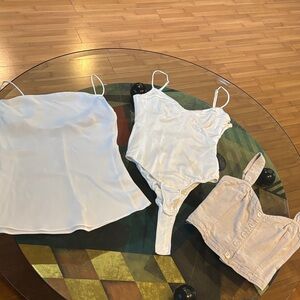 Zara Cream and white Bodysuit